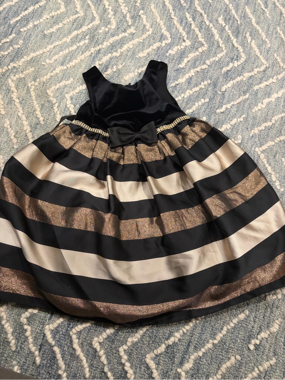 American Princess Black Dress with Gold Embroidered Label